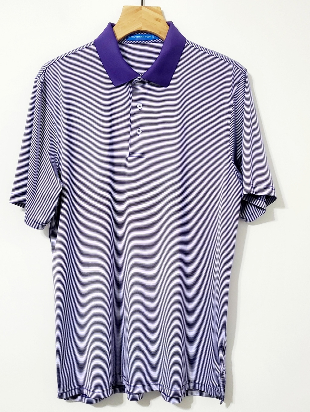 Southern Tide Purple Striped Golf Polo Shirt Large - Picture 2 of 9